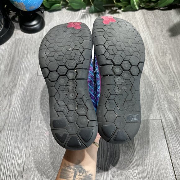 Nike Free 3.0 Flyknit Running Shoes Women 7.5 Blue Purple Black Slip On - Picture 7 of 10